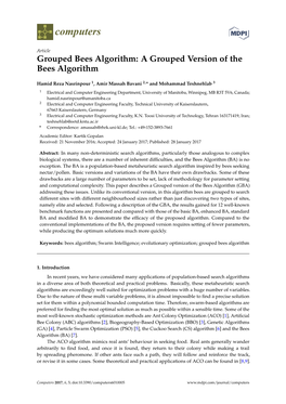 A Grouped Version of the Bees Algorithm