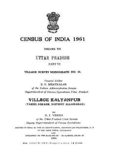 Village Survey Monograph No-15, Village Kalyanpur, Part VI, Vol-XV