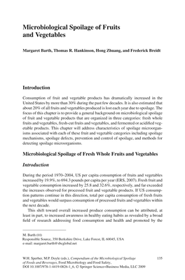 Microbiological Spoilage of Fruits and Vegetables