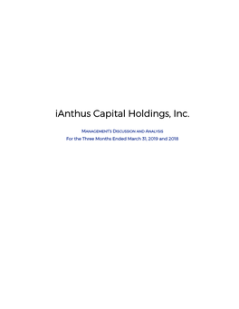 Ianthus Capital Holdings, Inc