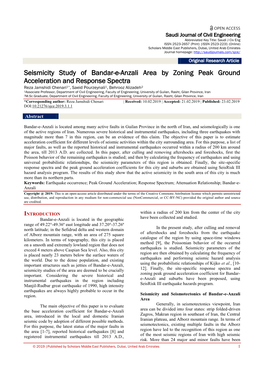 Seismicity Study of Bandar-E-Anzali Area by Zoning Peak Ground