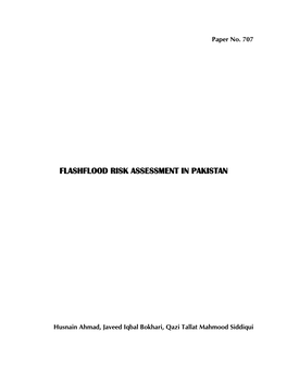 Flash Flood Risk Assessment I