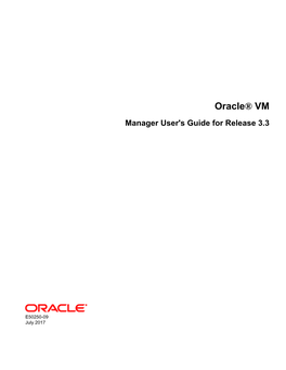 Oracle® VM Manager User's Guide for Release 3.3