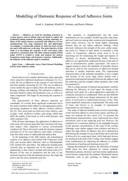 Modelling of Harmonic Response of Scarf Adhesive Joints