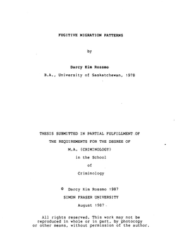 Fugitive Migration Patterns
