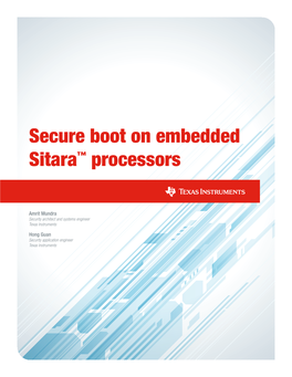 Secure Boot on Embedded Sitara™ Processors