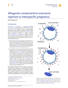 Allogeneic Component to Overcome Rejection in Interspecific Pregnancy Mikael Häggström1