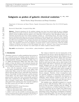 Subgiants As Probes of Galactic Chemical Evolution