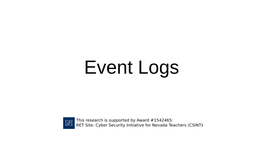 Event Logs What Are Event Logs?