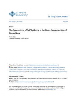 The Conceptions of Self-Evidence in the Finnis Reconstruction of Natural Law