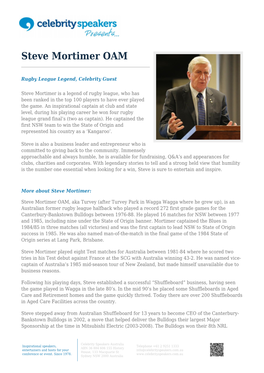 Steve Mortimer OAM