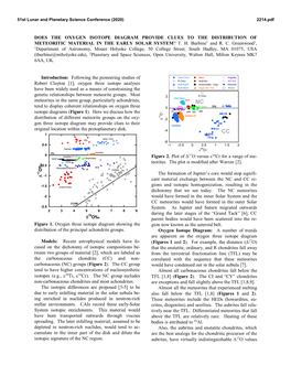 Does the Oxygen Isotope Diagram Provide Clues to the Distribution of Meteoritic Material in the Early Solar System? T