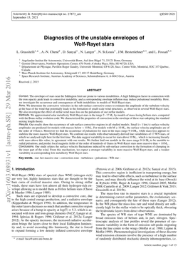 Diagnostics of the Unstable Envelopes of Wolf-Rayet Stars L