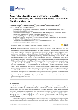 Molecular Identification and Evaluation of the Genetic Diversity