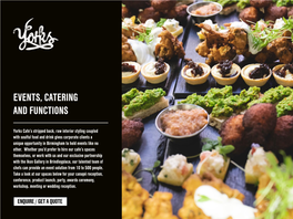 Events, Catering and Functions