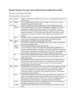 Annotated Timeline,” JFK the Last Speech, Mascot Books, 2018, Pp 97-112