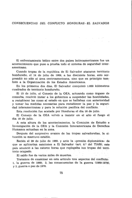 Consecuencias Del Conflicto Honduras-El Salvador