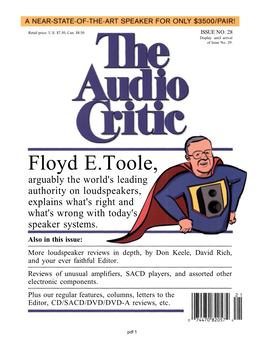 Floyd E.Toole, Arguably the World's Leading Authority on Loudspeakers, Explains What's Right and What's Wrong with Today's Speaker Systems