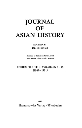 JAH 1–25 (1967-1991), Index
