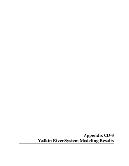 Appendix CD-3 Yadkin River System Modeling Results