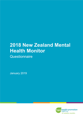 2018 New Zealand Mental Health Monitor Questionnaire