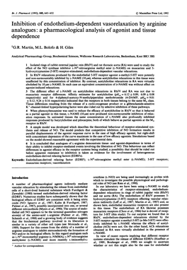 A Pharmacological Analysis of Agonist and Tissue Dependence