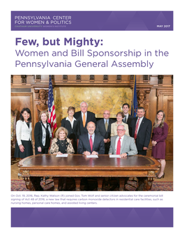Few but Mighty: Women and Bill Sponsorship in the Pennsylvania General Assembly