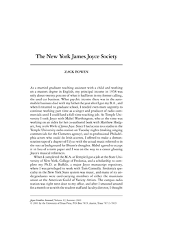 The New York James Joyce Society