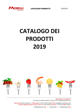 Catalogo Dei Prodotti 2019