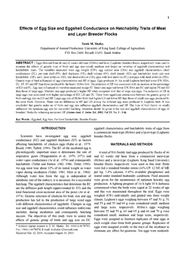 Effects of Egg Size and Eggshell Conductance on Hatchability Traits of Meat and Layer Breeder Flocks