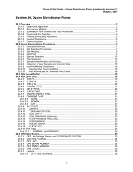 Ozone Bioindicator Plants (Combined), Version 5.1 October, 2011