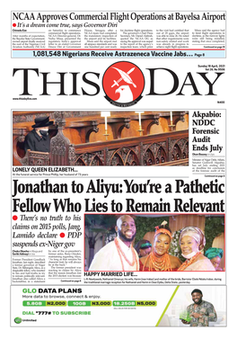 Jonathan to Aliyu: You're a Pathetic Fellow Who Lies to Remain Relevant