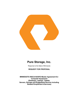 Minnesota WSCA-NASPO Master Agreement Request for Proposal | Pure Storage