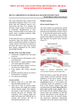 Rectus Abdominis Flap Technique for Head and Neck Reconstruction