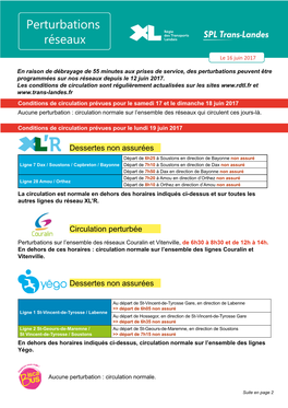 Perturbations Réseaux