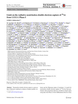 Limit on the Radiative Neutrinoless Double Electron Capture of Ar from GERDA Phase I