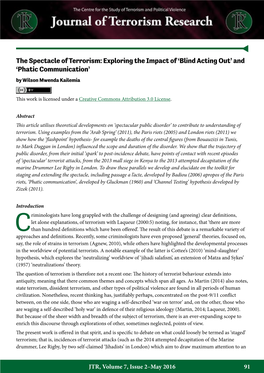 The Spectacle of Terrorism: Exploring the Impact of ‘Blind Acting Out’ and ‘Phatic Communication’ by Wilson Mwenda Kailemia