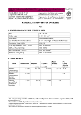 National Fishery Sector Overview Fiji