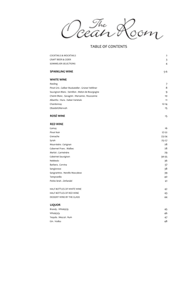 Table of Contents