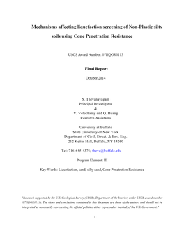 Mechanisms Affecting Liquefaction Screening of Non-Plastic Silty Soils Using Cone Penetration Resistance