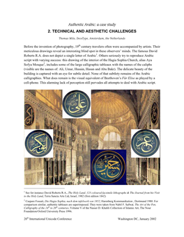 Authentic Arabic: a Case Study 2. TECHNICAL and AESTHETIC CHALLENGES