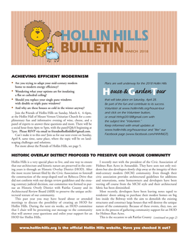 Hollin Hills Bulletin March 2018