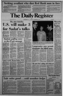 U.S. Will Make 3 for Sadat's Talks