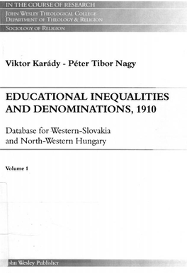 Educational Inequalities and Denominations, 1910. Vol.1