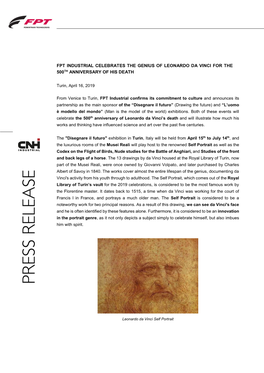 FPT INDUSTRIAL CELEBRATES the GENIUS of LEONARDO DA VINCI for the 500TH ANNIVERSARY of HIS DEATH Turin, April 16, 2019 from Veni