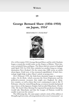 George Bernard Shaw (1856–1950) on Japan, 19341