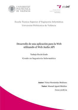 Desarrollo De Una Aplicación Para La Web Utilizando El Web Audio API