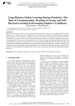 Long-Distance Online Learning During Pandemic