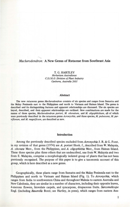 Maclurodendron: a New Genus of Rutaceae from Southeast Asia