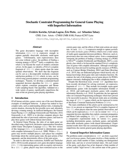 Stochastic Constraint Programming for General Game Playing with Imperfect Information